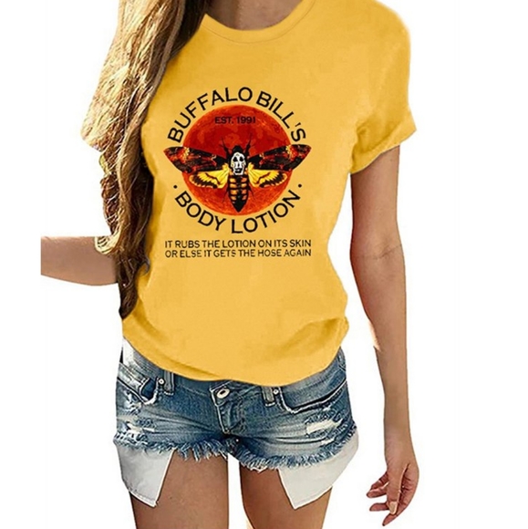 Gold "Buffalo Bill's Lotion" Twisted Racerback Tank Large - Picture 4 of 4
